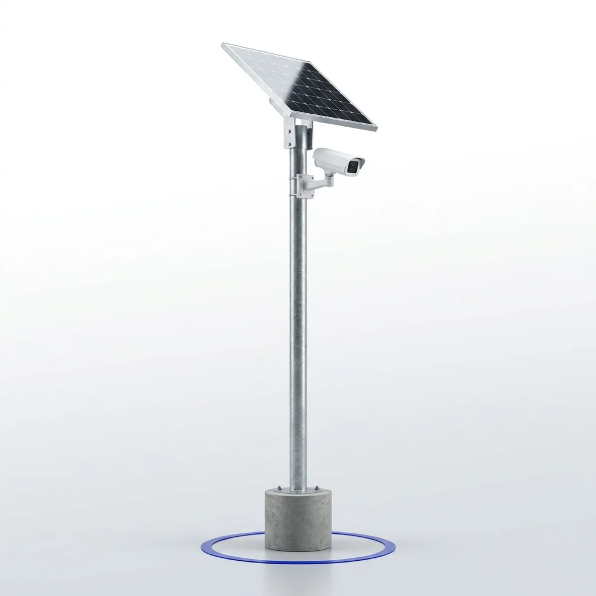 Free-standing Pole & Mount Kit: 4.5 m of galvanised steel, for a site with nothing to clamp to.